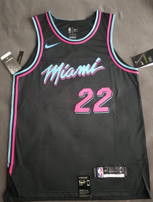 Miami Heat 22 Butler 2018-19 city jersey black player versoin